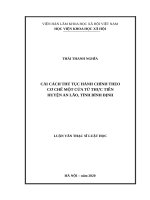 Cải cách thủ tục hành chính theo cơ chế một cửa từ thực tiễn huyện an lão, tỉnh bình định 