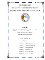BÁO CÁO Đề tài: Phân tích thiết kế hệ thống quản lý nhà cho thuê Môn: Phân tích và thiết kế hệ thống