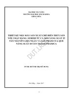 Thiết kế nhà máy sản xuất chế biến thủy sản với 2 mặt hàng surimi từ cá mối năng suất 35 tấn nguyên liệungày và sản phẩm cua que năng suất 10 tấn thành phẩmca 