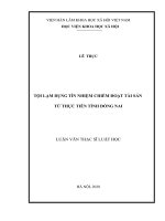 Luận văn tội lạm dụng tín nhiệm chiếm đoạt tài sản từ thực tiễn tỉnh đồng nai 