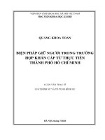Luận văn biện pháp giữ người trong trường hợp khẩn cấp từ thực tiễn thành phố hồ chí minh 
