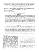 Tác động của rủi ro tín dụng lên hiệu quả hoạt động của các ngân hàng thương mại tại Việt Nam: Bằng chứng thực nghiệm