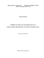 Nghiên cứu đề xuất giải pháp quản lý chất lượng thi công dự án nâng cấp quốc lộ 27 