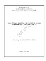 Nhà lớp học   trường thcs lê hồng phong tp  phan rang, tỉnh ninh thuận 