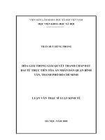 Hòa giải trong giải quyết tranh chấp đất đai từ thực tiễn tại tòa án nhân dân quận bình tân, thành phố hồ chí minh 