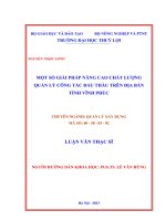 Một số giải pháp nâng cao chất lượng quản lý công tác đấu thầu trên địa bàn tỉnh vĩnh phúc 