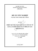 Thiết kế nhà máy sản xuất cồn 96 độ từ sắn lát khô năng suất 5 000 lít sản phẩmngày 