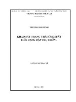 Khảo sát trạng thái ứng suất biến dạng đập trụ chống 