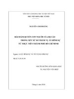 Bảo đảm quyền con người của bị cáo trong xét xử sơ thẩm vụ án hình sự từ thực tiễn thành phố hồ chí minh 