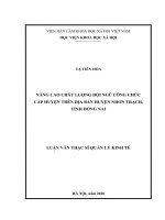 Nâng cao chất lượng đội ngũ cán bộ công chức cấp huyện trên địa bàn huyện nhơn trạch, tỉnh đồng nai 