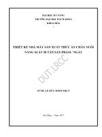 Thiết kế nhà máy sản xuất thức ăn chăn nuôi năng suất 50 tấn sản phẩm  ngày 