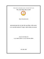 luận văn thạc sĩ bảo đảm quyền tự do tín ngưỡng, tôn giáo người chăm từ thực tiễn tỉnh an giang 