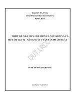 Thiết kế nhà máy chế biến cá nục khô và cá bò tẩm gia vị năng suất 1 tấn sản phẩmngày 