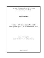 luận văn thạc sĩ tội tàng trữ trái phép chất ma túy từ thực tiền quận 4, thành phố hồ chí minh 