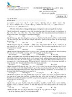 Đề thi thử đại học năm 2016 môn Hóa trường THPT Thanh Oai A