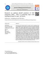 Nghiên cứu lựa chọn vịtrí cất cánh cho thiết bị bay không người lái tích hợp GNSS động phục vụ đo vẽ thành lập bản đồ địa hình tỷ lệ lớn cho các mỏ lộ thiên