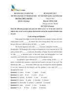 Đề thi thử THPT môn Tiếng Anh trường Chuyên Đại học Sư phạm