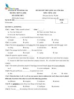 Bộ đề thi thử Đại học môn Tiếng Anh có đáp án