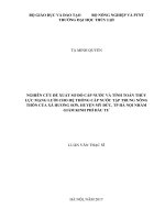 Nghiên cứu đề xuất sơ đồ cấp nước và tính toán thủy lực mạng lưới cho hệ thống cấp nước tập trung nông thôn của xã hương sơn, huyện mỹ đức, TP  hà nội nhằm giảm kinh phí đầu tư 