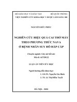 (Luận án tiến sĩ) nghiên cứu hiệu quả cai thở máy theo phương thức NAVA ở bệnh nhân suy hô hấp cấp 