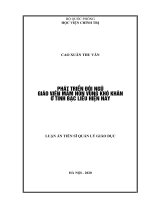 luận án tiến sĩ phát triển đội ngũ giáo viên mầm non vùng khó khăn ở tỉnh bạc liêu hiện nay 