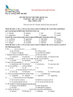 Đề thi thử Đại học môn Tiếng Anh có đáp án