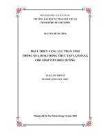 Phát triển năng lực phản tỉnh thông qua hoạt động thực tập lâm sàng cho sinh viên điều dưỡng  