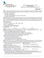 Đề thi thử Đại học môn Sinh trường THPT Hồng Quang