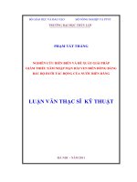Nghiên cứu diễn biến và đề xuất giải pháp giảm thiểu xâm nhập mặn dải ven biển đồng bằng bắc bộ dưới tác động của nước biển dâng 