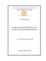 Tội dâm ô đối với người dưới 16 tuổi từ thực tiễn thành phố hồ chí minh 