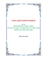 SKKN - HÌNH THÀNH VÀ PHÁT TRIỂN KĨ NĂNG TỰ HỌC, TỰ KIỂM TRA CỦA HỌC SINH TRONG DẠY HỌC HÓA HỌC