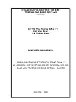 Sáng kiến kinh nghiệm, SKKN - Ứng dụng công nghệ thông tin trong quản lý Lý lịch Khoa học và kết quả nghiên cứu khoa học của giảng viên trường Cao đẳng Sư phạm Hòa Bình