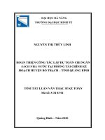 Hoàn thiện công tác lập dự toán chi ngân sách nhà nước tại phòng tài chính   kế hoạch huyện bố trạch, tỉnh quảng bình 