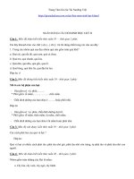 Ngân hàng câu hỏi ôn tập sinh lớp 6 HK2