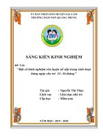 Sáng kiến kinh nghiệm, SKKN - Một số kinh nghiệm rèn luyện nề nếp trong sinh hoạt hàng ngày cho trẻ 24 -36 tháng