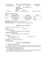 Đề cương chi tiết bài giảng Lập trình Matlab