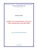 Nghiên cứu giải pháp bảo vệ hạ lưu công trình thủy lợi, thủy điện áp dụng cho công trình cửa đạt tỉnh thanh hóa 