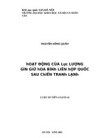 Hoạt động của lực lượng gìn giữ hoà bình liên hợp quốc sau chiến tranh lạnh  luận án TS  lịch sử 62 22 50 05 