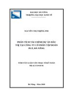 Phân tích tài chính dự án đầu tư tại công ty cổ phần tập đoàn PGT, đà nẵng 