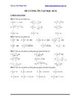 Đề Cương Ôn Tập Học Kỳ 2 Môn Toán Lớp 12