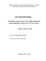 Sáng kiến kinh nghiệm, SKKN - Giúp học sinh nắm vững biện pháp so sánh trong luyện từ và câu lớp 3