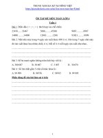 Ôn Tập Hè Toán Lớp 4 Năm 2018