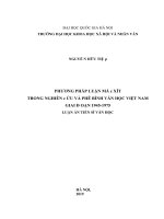 Phương pháp luận mác xít trong nghiên cứu và phê bình văn học việt nam giai đoạn 1945 1975 