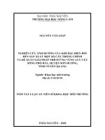 Nghiên cứu ảnh hưởng của khí hậu biến đổi đến sản xuất một số cây trồng chính và đề xuất giải pháp thích ứng vùng lưu vực sông phó đáy, huyện sơn dương, tỉnh tuyên quang tt 