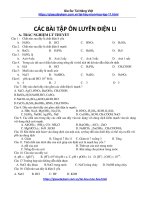 Các Bài tập ôn luyên điện li