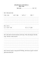 Đề kiểm tra Toán và Tiếng Việt lớp 3 theo tháng - Tài liệu học tập