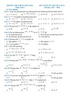 Đề cương ôn tập giữa kì 2 môn Toán 8 - THCS Dịch Vọng Hậu