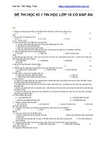 Đề Thi Học Kì 1 Tin Học Lớp 10 Có Đáp Án