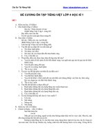 Đề Cương Ôn Tập Tiếng Việt Lớp 4 Học Kì 1