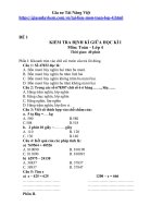 Đề kiểm tra giũa kỳ 1 môn toán lớp 4 mới nhất